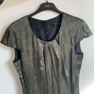Short sleeve Hugo Boss dress with pleated neckline! In like new condition!